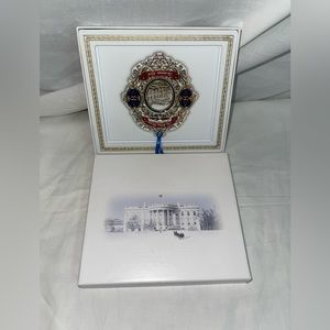 The White House Christmas Ornament 2006 new in the box still white rose borde.